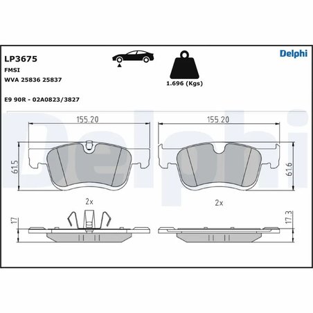 Set placute frana Delphi LP3675