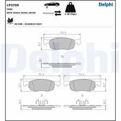 Set placute frana Delphi LP3700