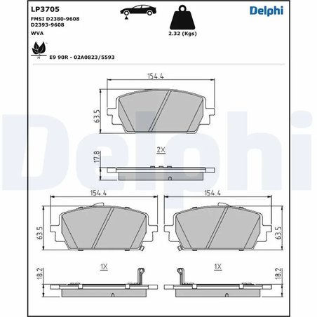 Set placute frana Delphi LP3705