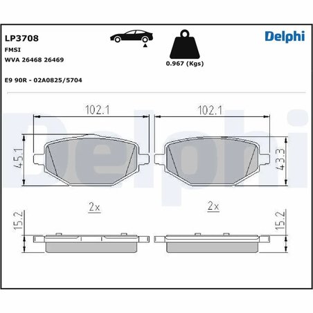 Set placute frana Delphi LP3708