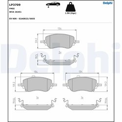SET PLACUTE FRANA DELPHI LP3709 - Compatibil cu FIAT