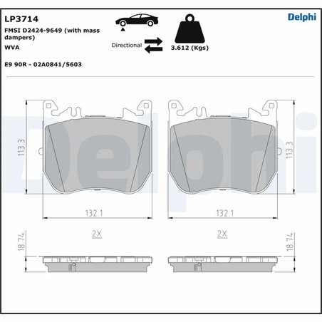 Set placute frana Delphi LP3714