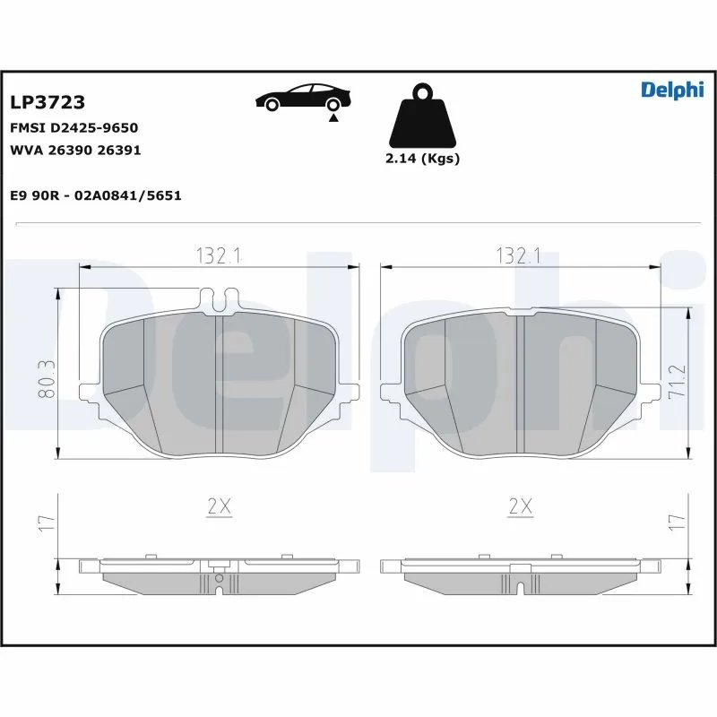 Set placute frana Delphi LP3723