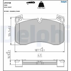 SET PLACUTE FRANA DELPHI LP3728 - Compatibil cu MERCEDES-BENZ, MERCEDES-BENZ (BBDC)