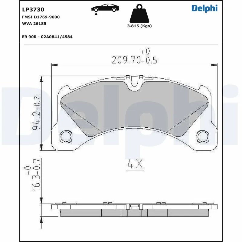 Set placute frana Delphi LP3730