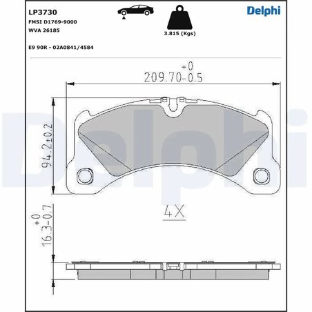 Set placute frana Delphi LP3730