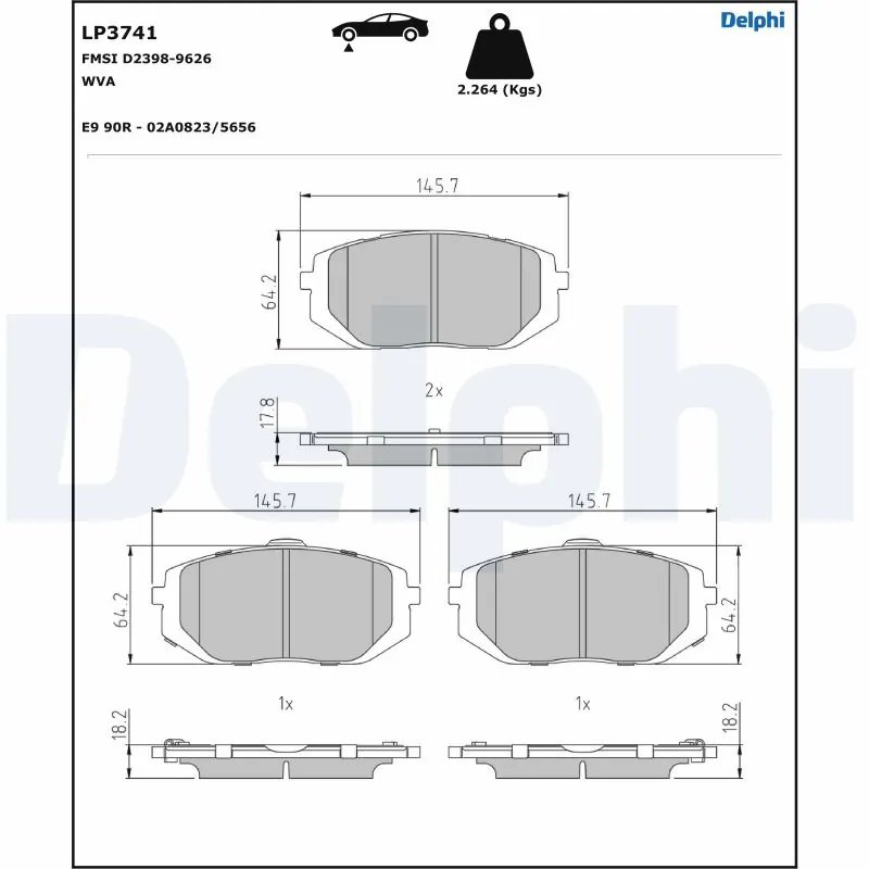 Set placute frana Delphi LP3741