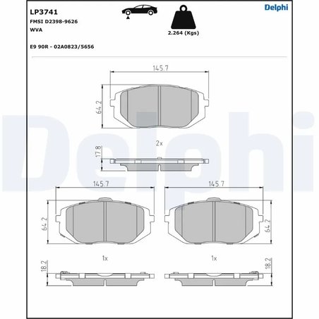 Set placute frana Delphi LP3741