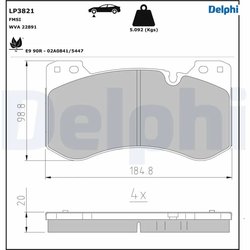 Set placute frana Delphi LP3821