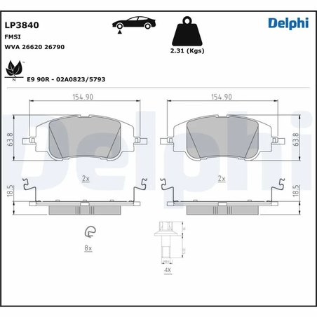 Set placute frana Delphi LP3840