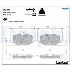 SET PLACUTE FRANA DELPHI LP3841 - Compatibil cu MERCEDES-BENZ