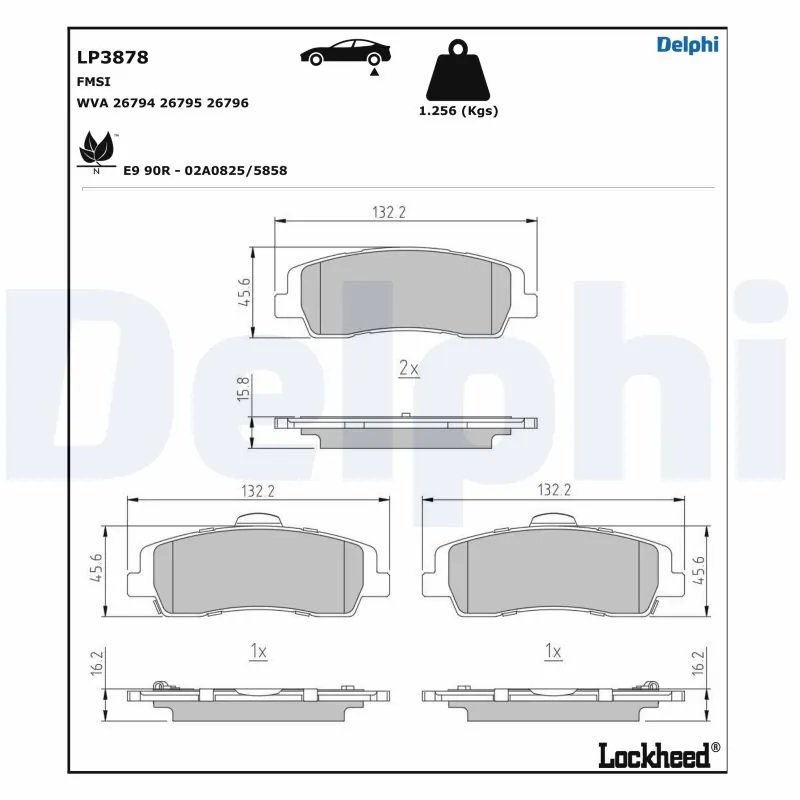 SET PLACUTE FRANA DELPHI LP3878 - Compatibil cu HYUNDAI