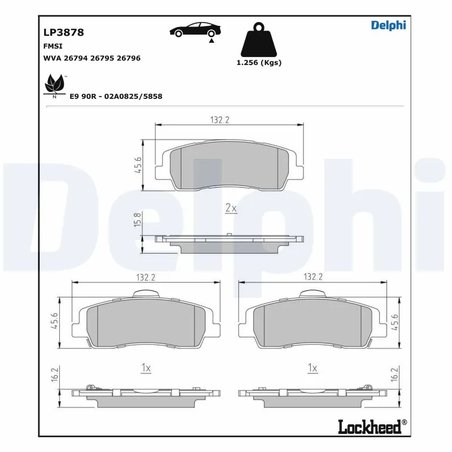 SET PLACUTE FRANA DELPHI LP3878 - Compatibil cu HYUNDAI