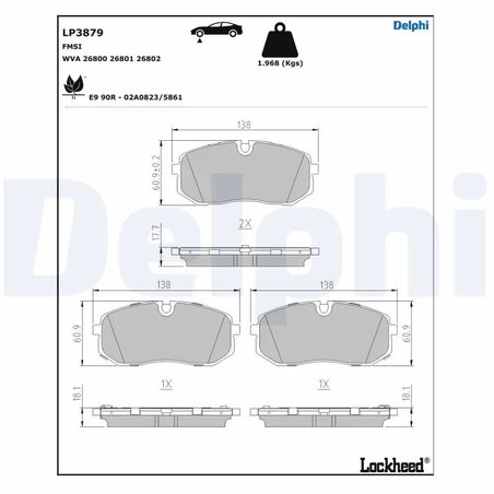 SET PLACUTE FRANA DELPHI LP3879 - Compatibil cu HYUNDAI