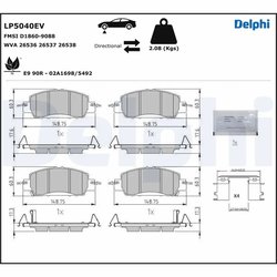 Set placute frana Delphi LP5040EV