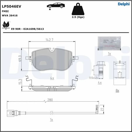 Set placute frana Delphi LP5046EV