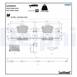 Set placute frana Delphi LP5050EV