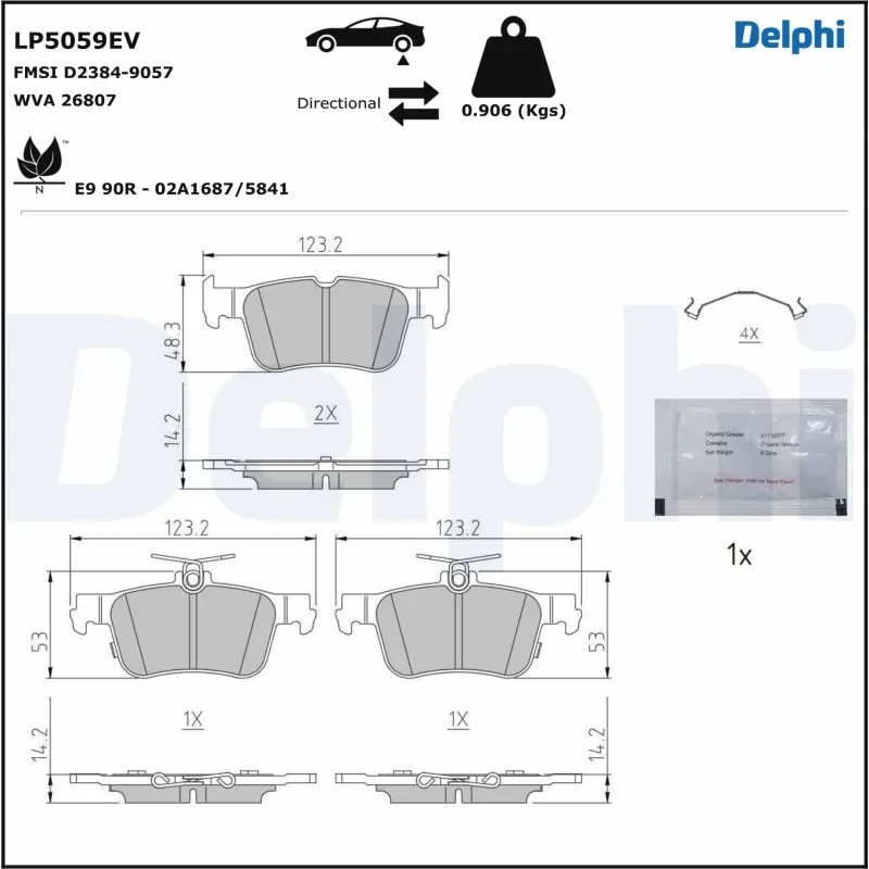 Set placute frana Delphi LP5059EV