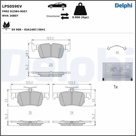 Set placute frana Delphi LP5059EV