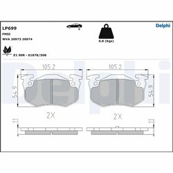 Set placute frana Delphi LP699