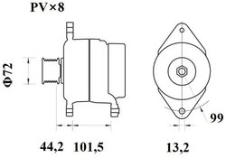 ALTERNATOR MAHLE MG 1019 - Compatibil cu RENAULT TRUCKS, VOLVO