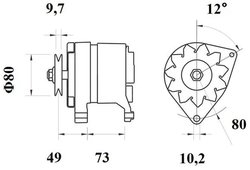 ALTERNATOR MAHLE MG 123 - Compatibil cu FIAT, ZASTAVA