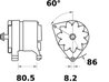 ALTERNATOR MAHLE MG 212 - Compatibil cu AUSTIN, INTERNATIONAL HARV., LAND ROVER, MG, ROVER