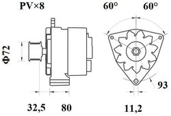 ALTERNATOR MAHLE MG 586 - Compatibil cu MAZ, MERCEDES-BENZ