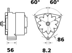 ALTERNATOR MAHLE MG 597 - Compatibil cu DEUTZ-FAHR, FENDT