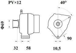 Alternator MAHLE MG 822