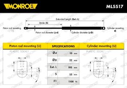 Amortizor capota Monroe ML5517