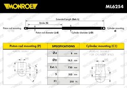 Amortizor capota Monroe ML6254