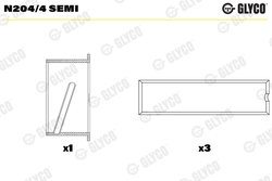 Bucsi si ax cu came Glyco N204/4 SEMI