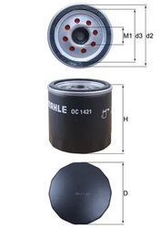 FILTRU ULEI KNECHT OC 1421 - Compatibil cu CADILLAC, CHEVROLET, MG, OPEL, VAUXHALL