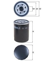 FILTRU ULEI MAHLE OC 194 - Compatibil cu ACURA, FIAT, FORD, FORD ASIA & OCEANIA, FORD USA, INFINITI, KIA, MAZDA, NISSAN, VAUXHAL