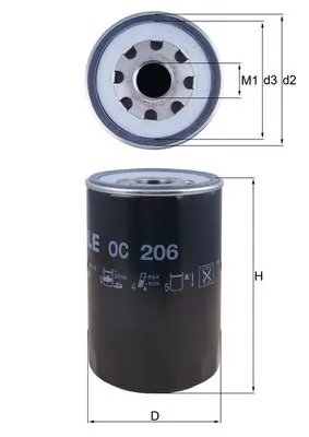 Filtru ulei MAHLE OC 206