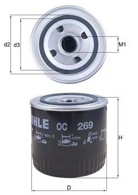 FILTRU ULEI KNECHT OC 269 - Compatibil cu AUSTIN, HONDA, LDV, ROVER
