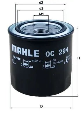 FILTRU ULEI MAHLE OC 294 - Compatibil cu TOYOTA