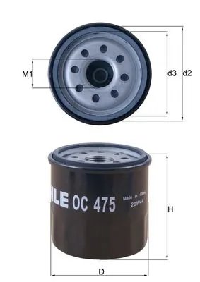 FILTRU ULEI KNECHT OC 475 - Compatibil cu AIXAM, DACIA, KIA, MAZDA, NISSAN, PROTON, RENAULT, SUBARU