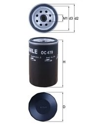 FILTRU ULEI MAHLE OC 479 - Compatibil cu ALFA ROMEO, ASKAM, CHRYSLER, DODGE, FERRARI AGRI, FIAT, FORD, JEEP, LDV, LTI, MAZDA, OP