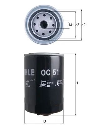 FILTRU ULEI KNECHT OC 51 - Compatibil cu ARO, AUDI, MULTICAR, ROVER, SEAT, VOLVO, VW