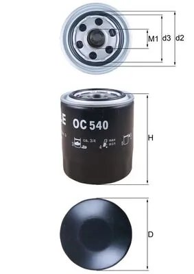 Filtru ulei MAHLE OC 540