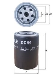 FILTRU ULEI KNECHT OC 59 - Compatibil cu ALFA ROMEO, ASTON MARTIN, BEDFORD, BELARUS, BMC, CHRYSLER, DAIHATSU, DE TOMASO, EBRO, F