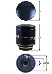 FILTRU ULEI KNECHT OC 593/3 - Compatibil cu AUDI, SEAT, SKODA, VW