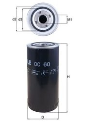 Filtru ulei MAHLE OC 60