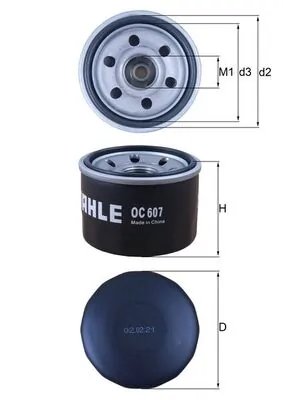 FILTRU ULEI MAHLE OC 607 - Compatibil cu MITSUBISHI, SMART