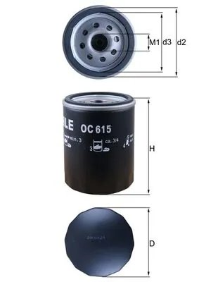 FILTRU ULEI MAHLE OC 615 - Compatibil cu FORD, FORD ASIA & OCEANIA, FORD AUSTRALIA, MAZDA, PEUGEOT