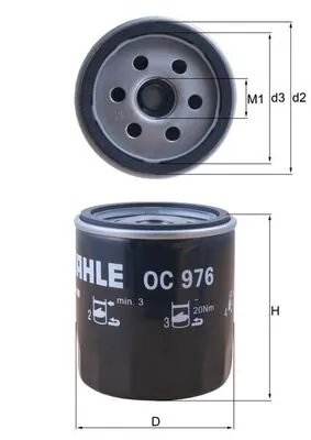 Filtru ulei MAHLE OC 976