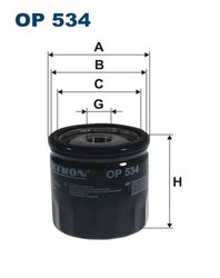 FILTRU ULEI FILTRON OP 534 - Compatibil cu CASE IH, CHERY, CHRYSLER, DODGE, GAZ, JEEP, NEW HOLLAND, PLYMOUTH, TALBOT, VW