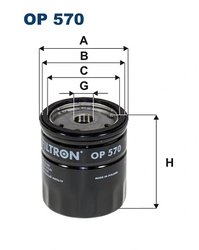 FILTRU ULEI FILTRON OP 570 - Compatibil cu BEDFORD, CHEVROLET, DAEWOO, FSO, LADA, OPEL, ROVER, SAAB, VAUXHALL, ZAZ